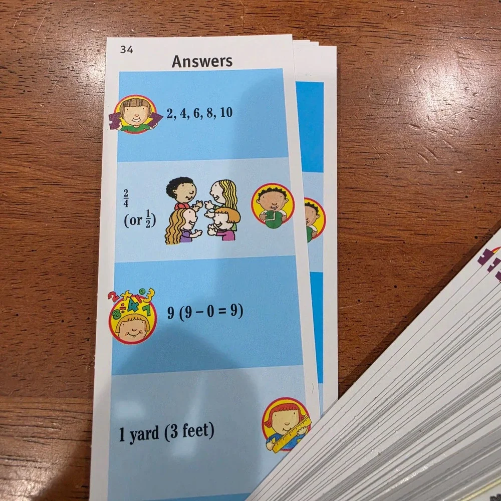 Brain Quest Math Grade 1 Kids Age 6-7 Blue Excellent 750 Questions Deck 1